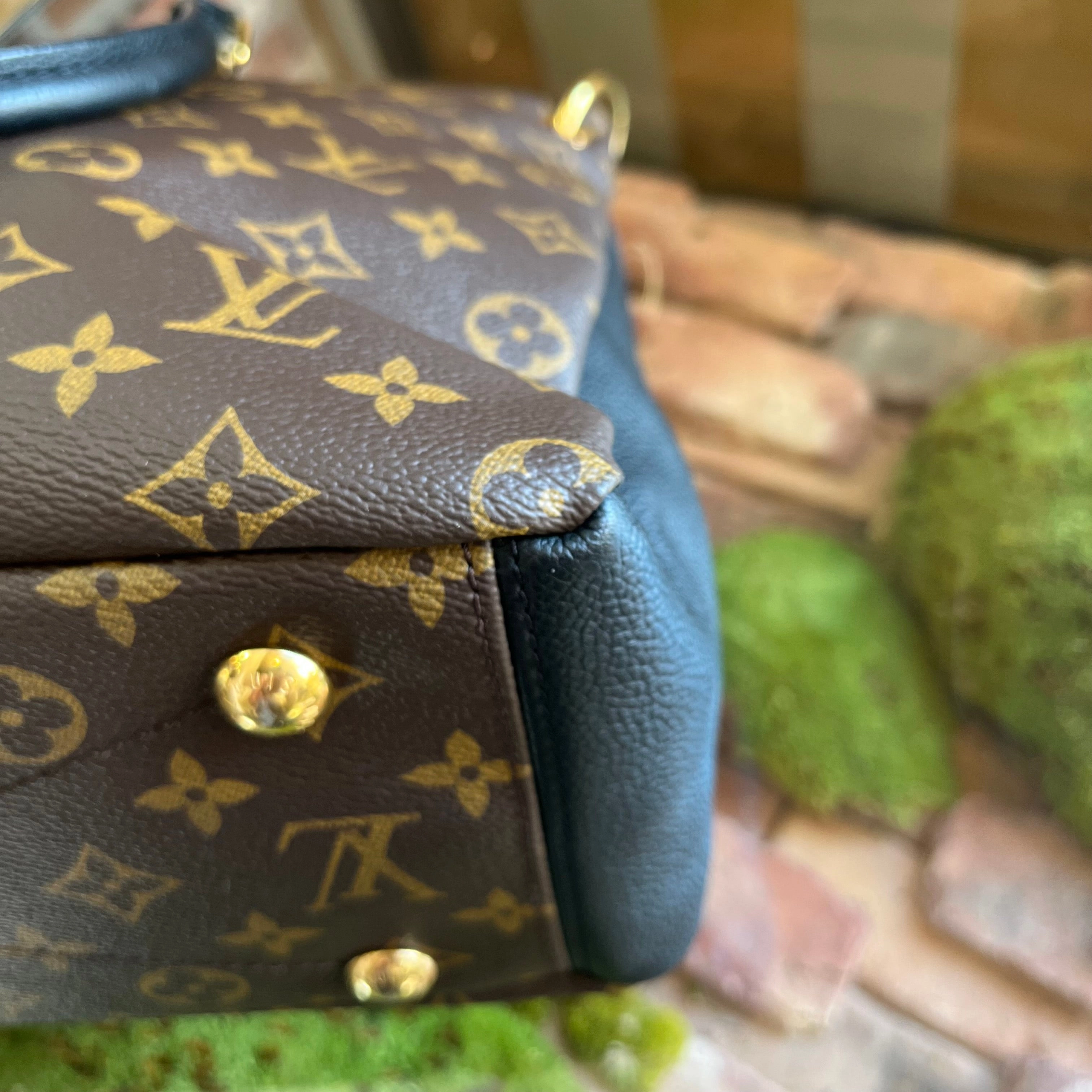 LOUIS VUITTON Monogram Pallas Noir MM Shoulder Bag