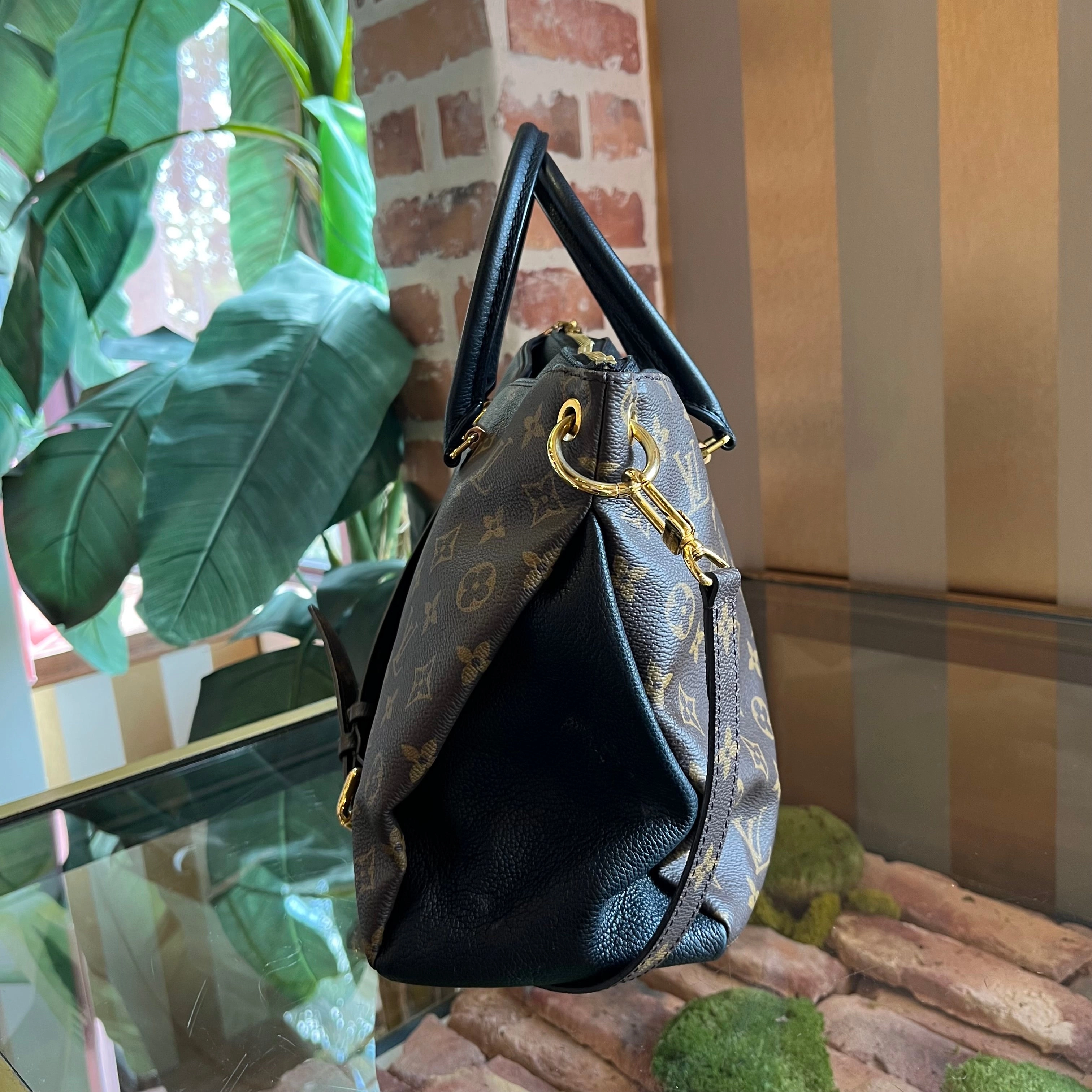 LOUIS VUITTON Monogram Pallas Noir MM Shoulder Bag
