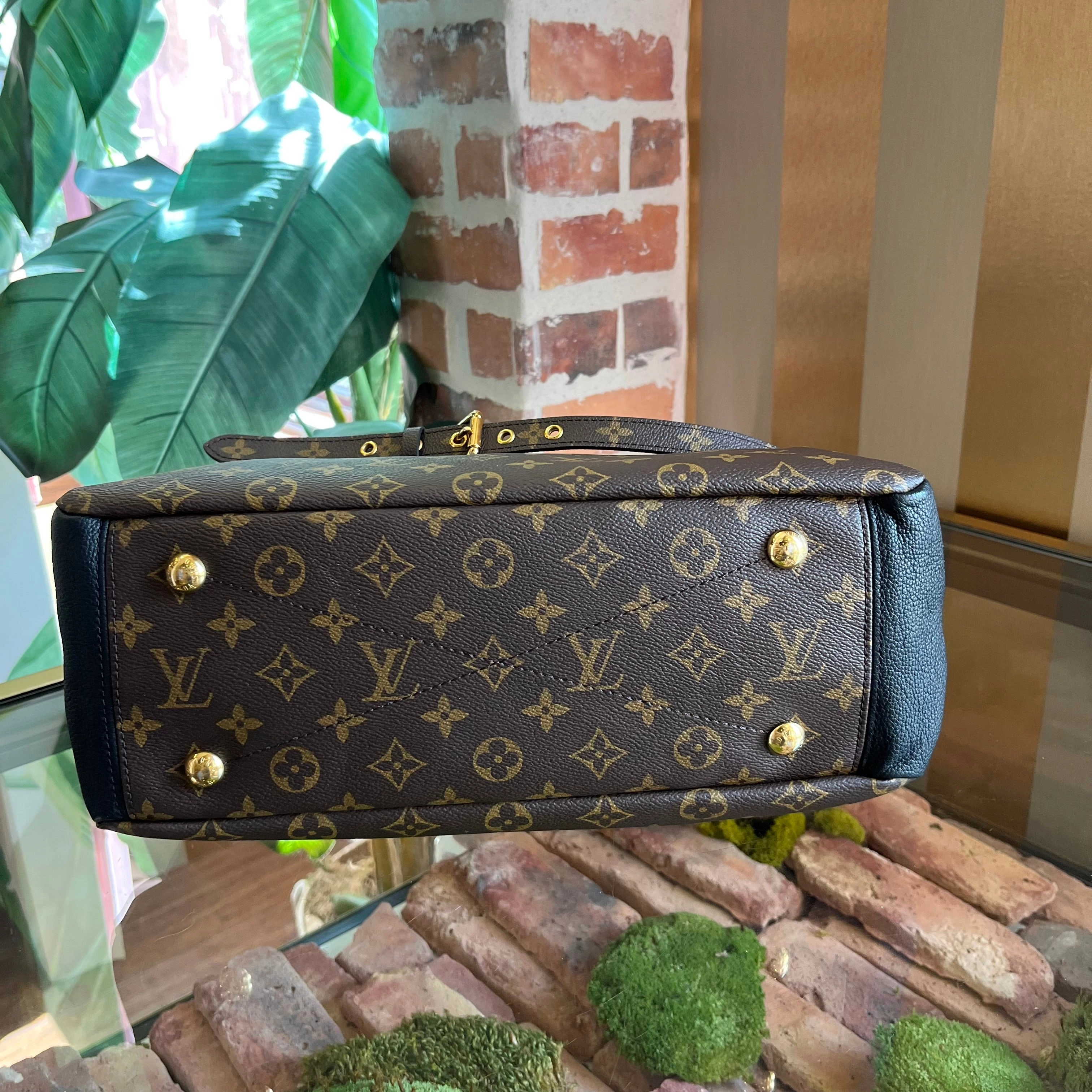 LOUIS VUITTON Monogram Pallas Noir MM Shoulder Bag