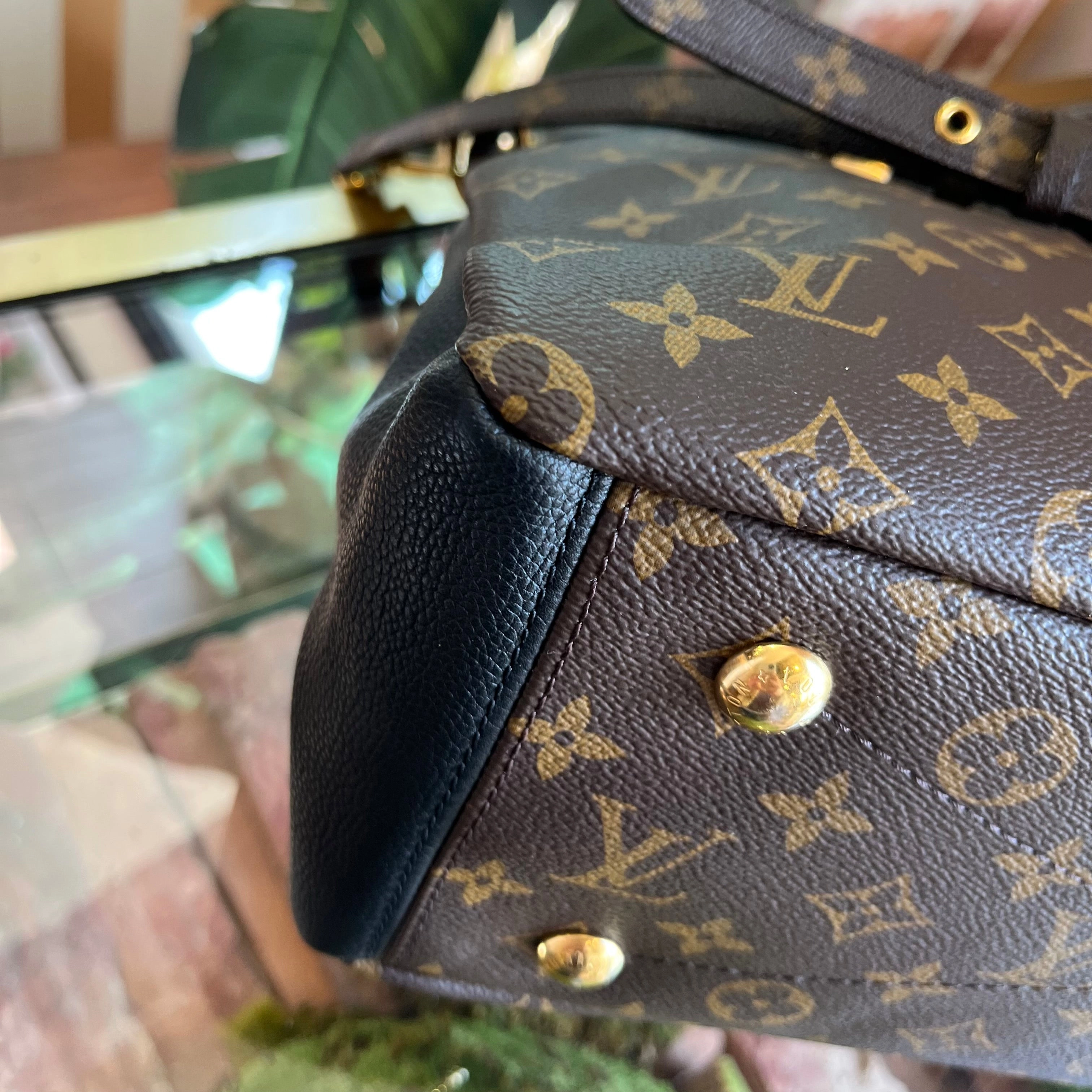 LOUIS VUITTON Monogram Pallas Noir MM Shoulder Bag