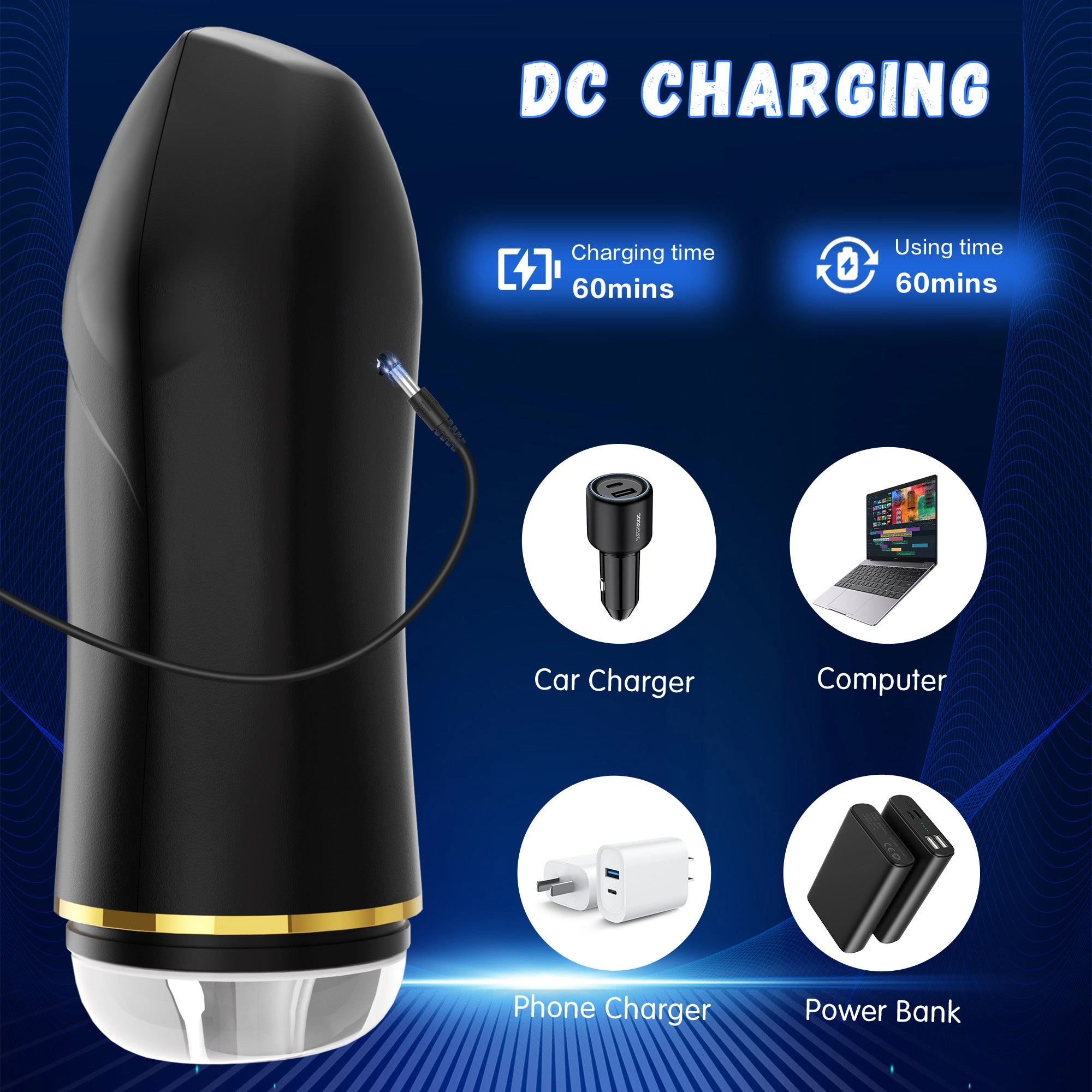 Male Masturbator Adult Toy with 10 Vibrating Patterns & 5 Sucking Pattern Male Sex Toy