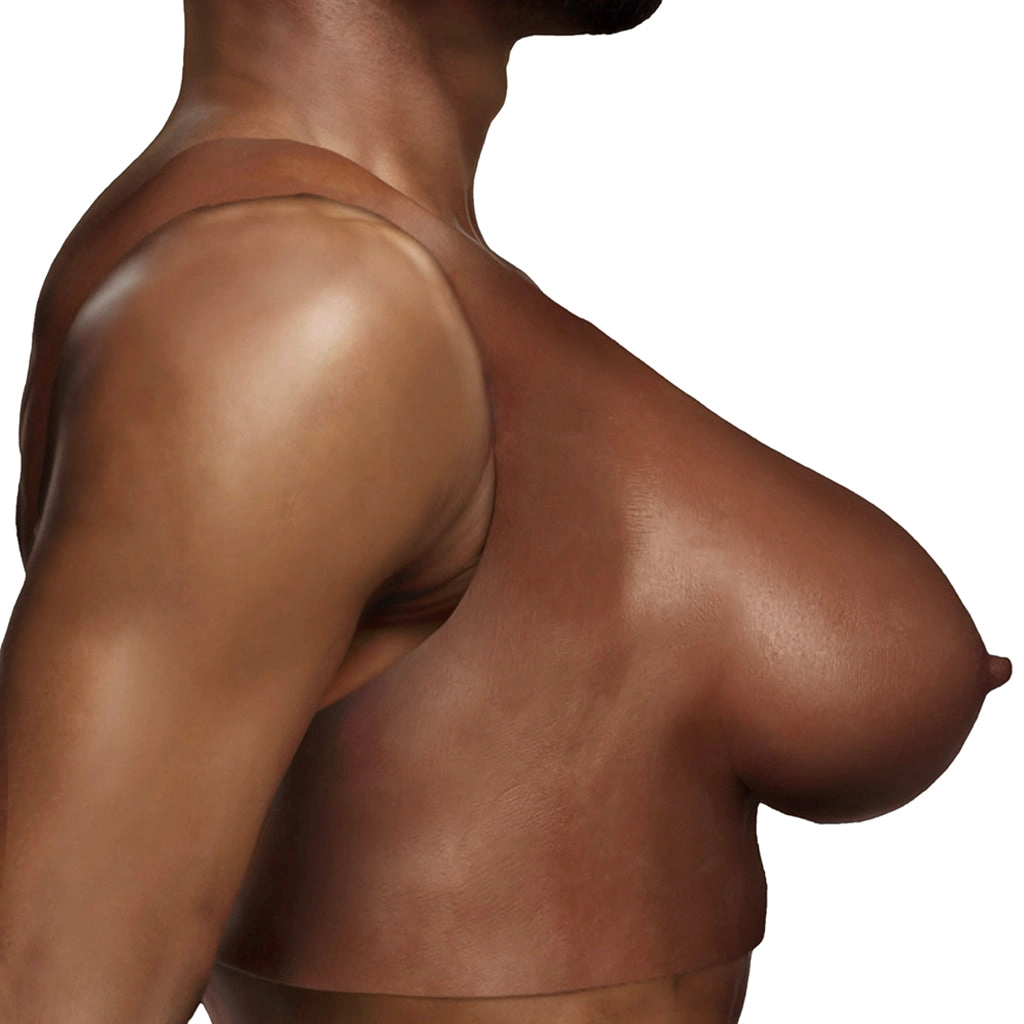 Master Series Perky Pair D-Cup Silicone Breasts in Dark