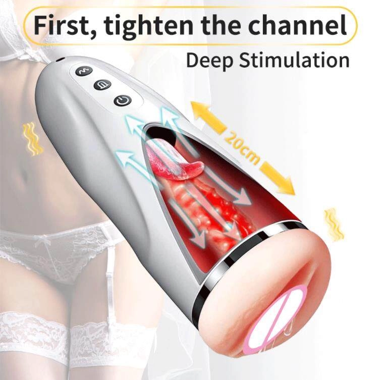 Mouth Pocket Pussy Masturbation Cup Realistic Tongue Vagina Blowjob Stroker for Men