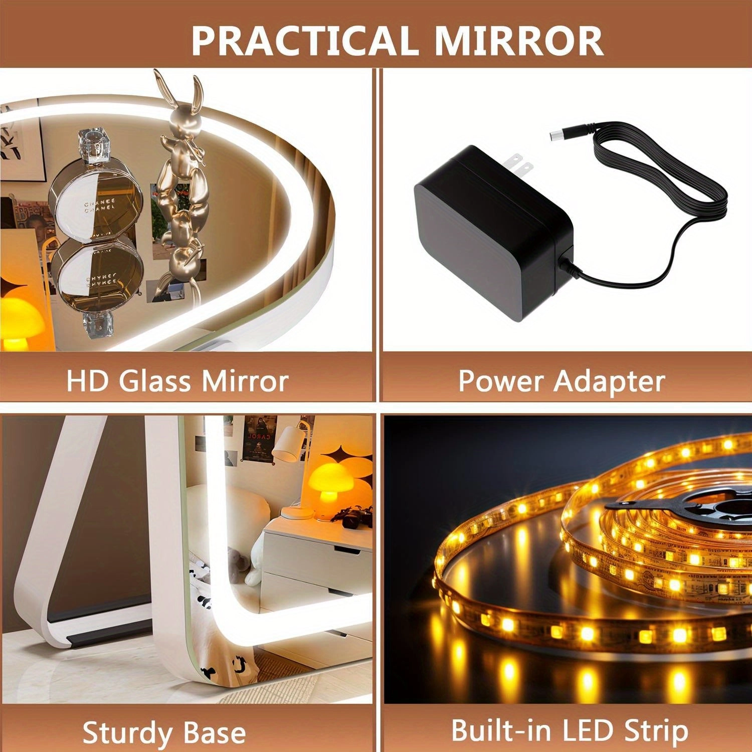 Mpow Lighted Makeup Mirror with 3-Color Dimmable Lighting