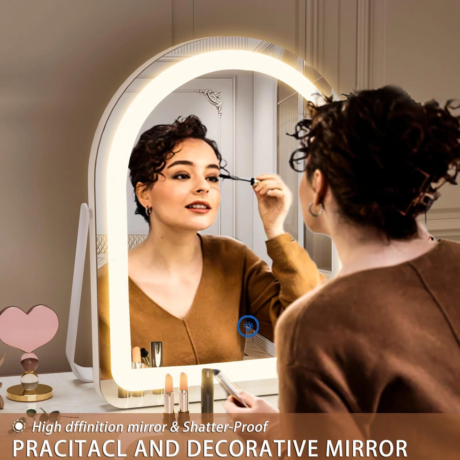 Mpow Lighted Makeup Mirror with 3-Color Dimmable Lighting