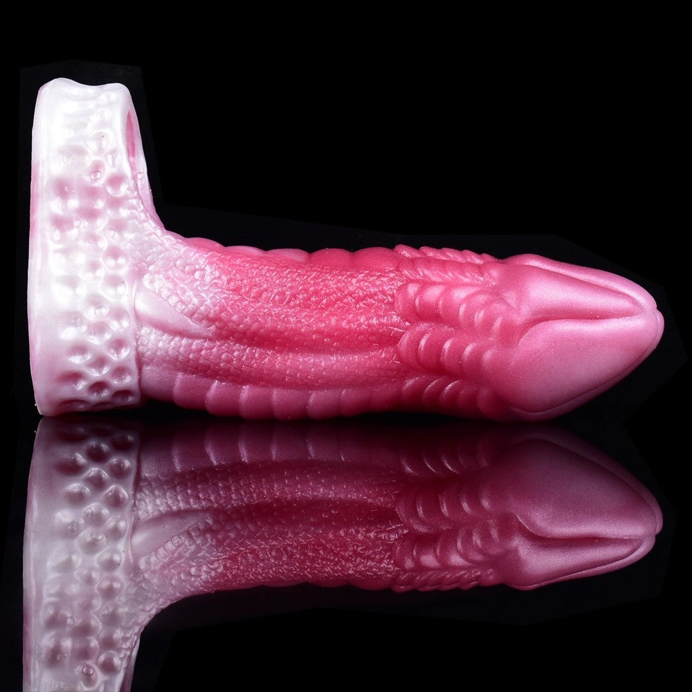 Night Fury 6.8 Dragon Penis Sleeve Extender With Clear Stimulating Texture Design - Laphwing