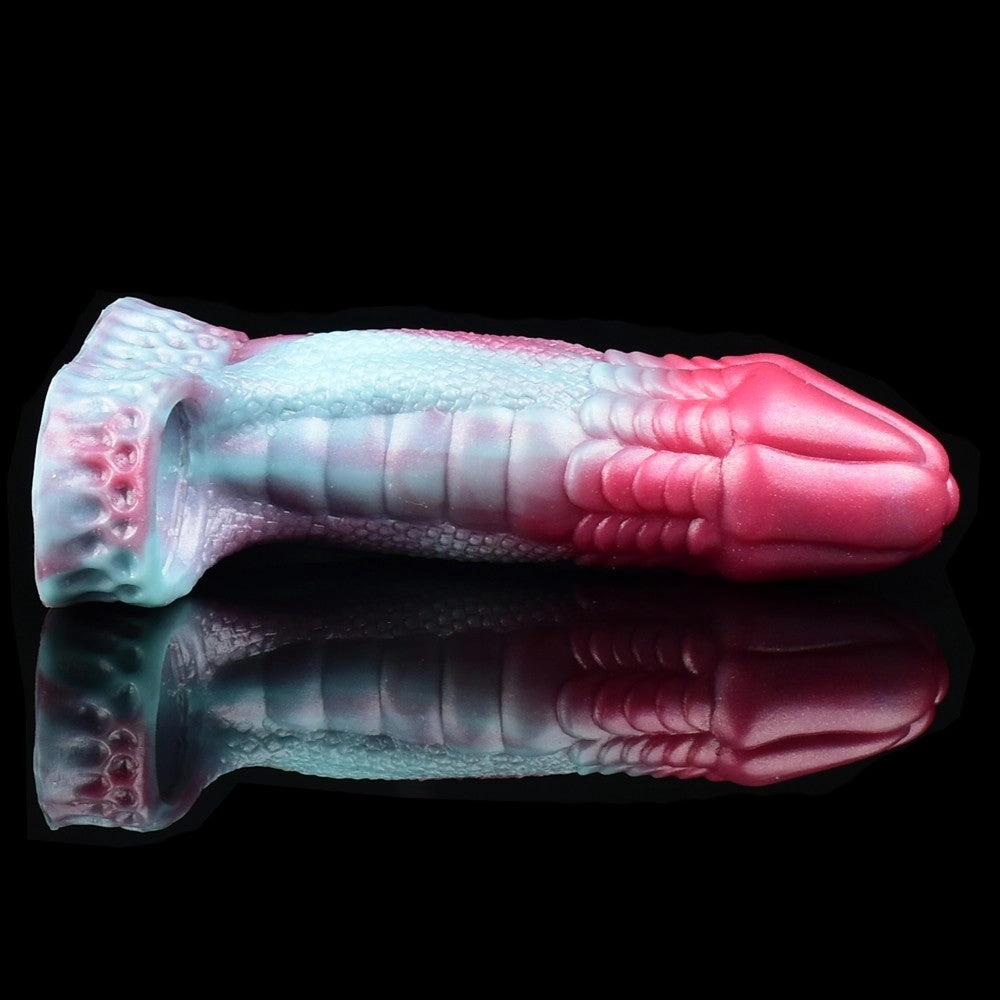 Night Fury 6.8 Dragon Penis Sleeve Extender With Clear Stimulating Texture Design - Laphwing