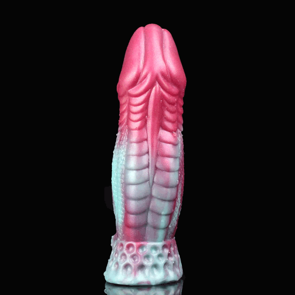 Night Fury 6.8 Dragon Penis Sleeve Extender With Clear Stimulating Texture Design - Laphwing
