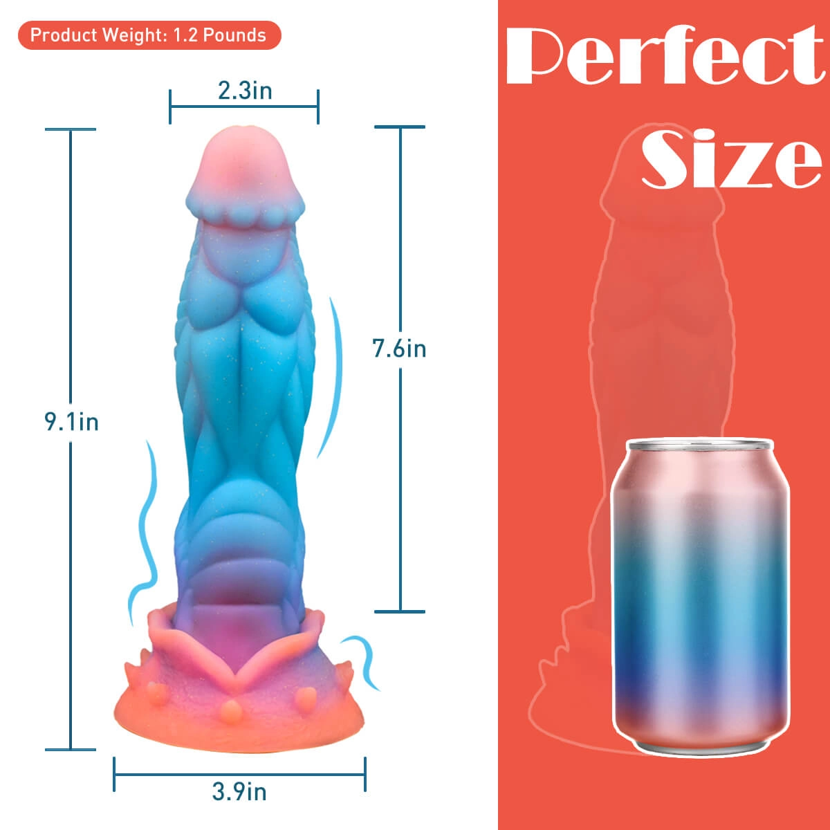 Nightdemon 9.1“ Huge Luminous Dildo With Realistic Glans - Laphwing