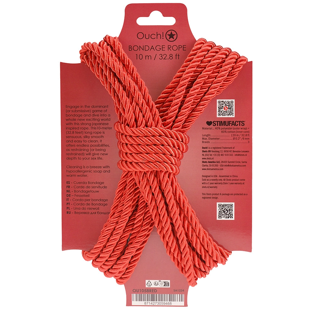 Ouch! 32.8'/10m Bondage Rope in Red