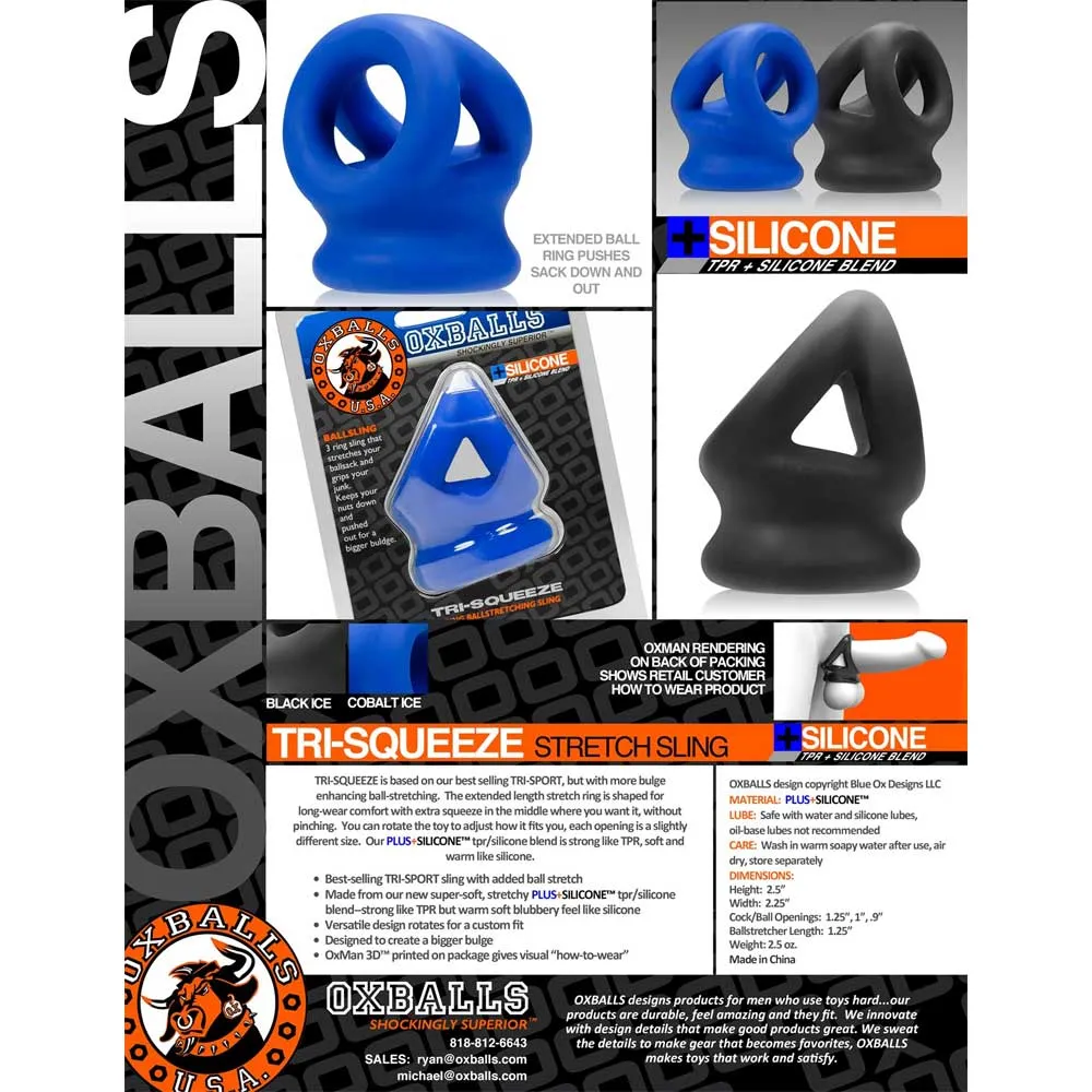 Oxballs Tri Squeeze Cock Sling - Ice