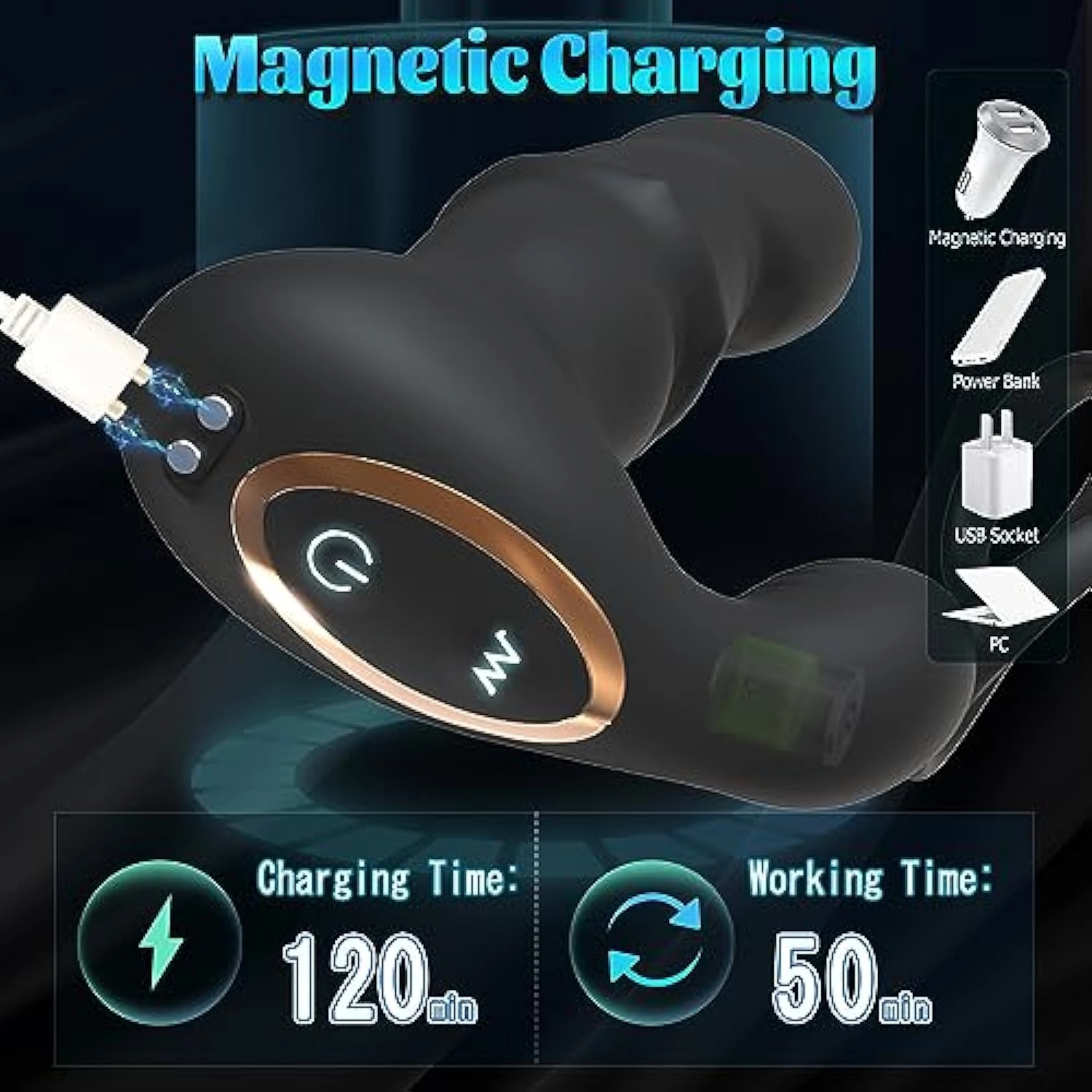 Parker Prostate Massager Vibrating Butt Plug With Penis Ring - Laphwing