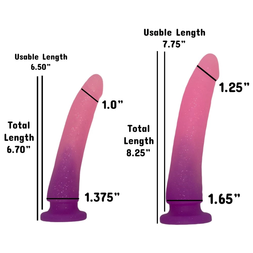 Pink Glitter Starter Silicone Dildo