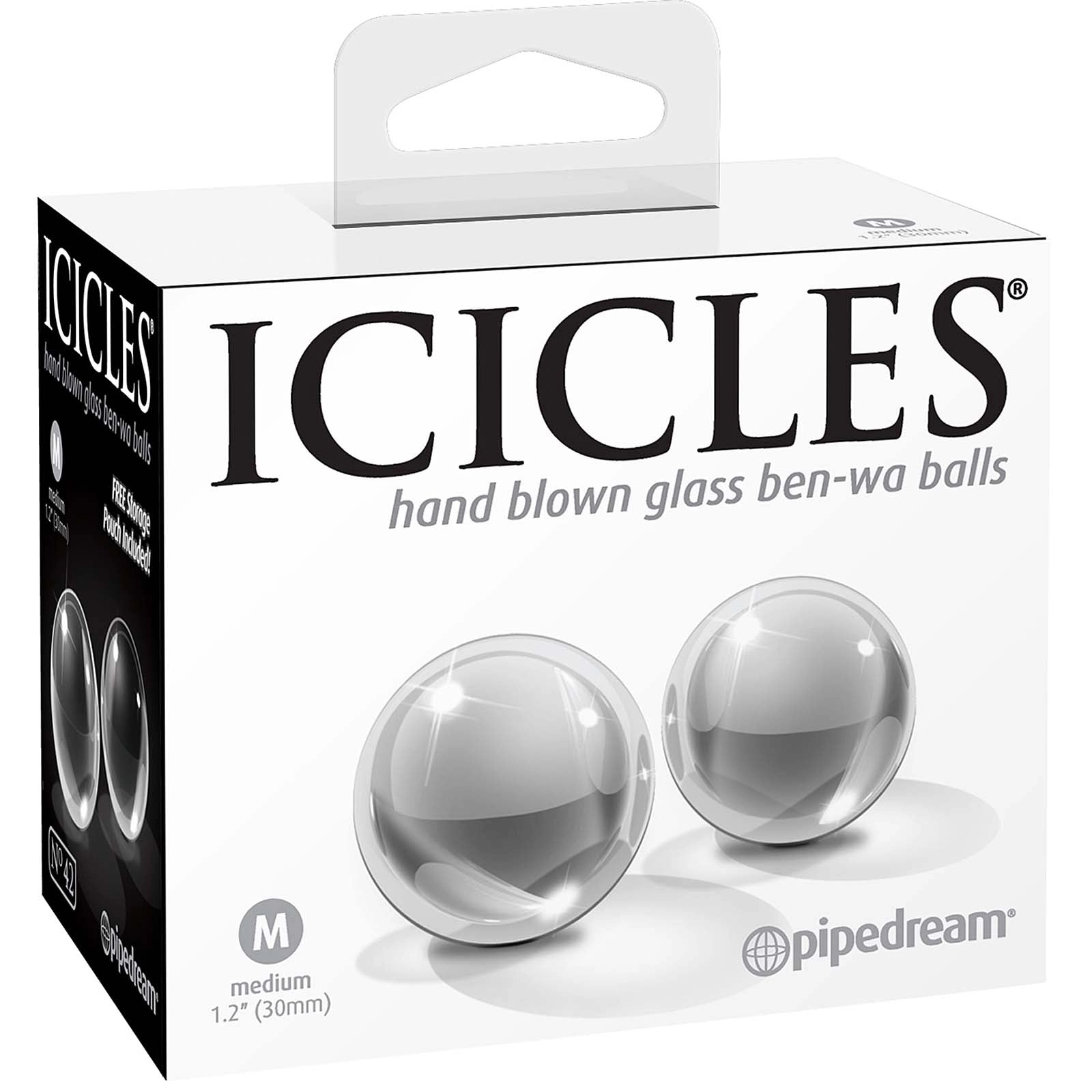 Pipedream - Icicles No.42-Ben Wa Balls - Clear Medium 1.2