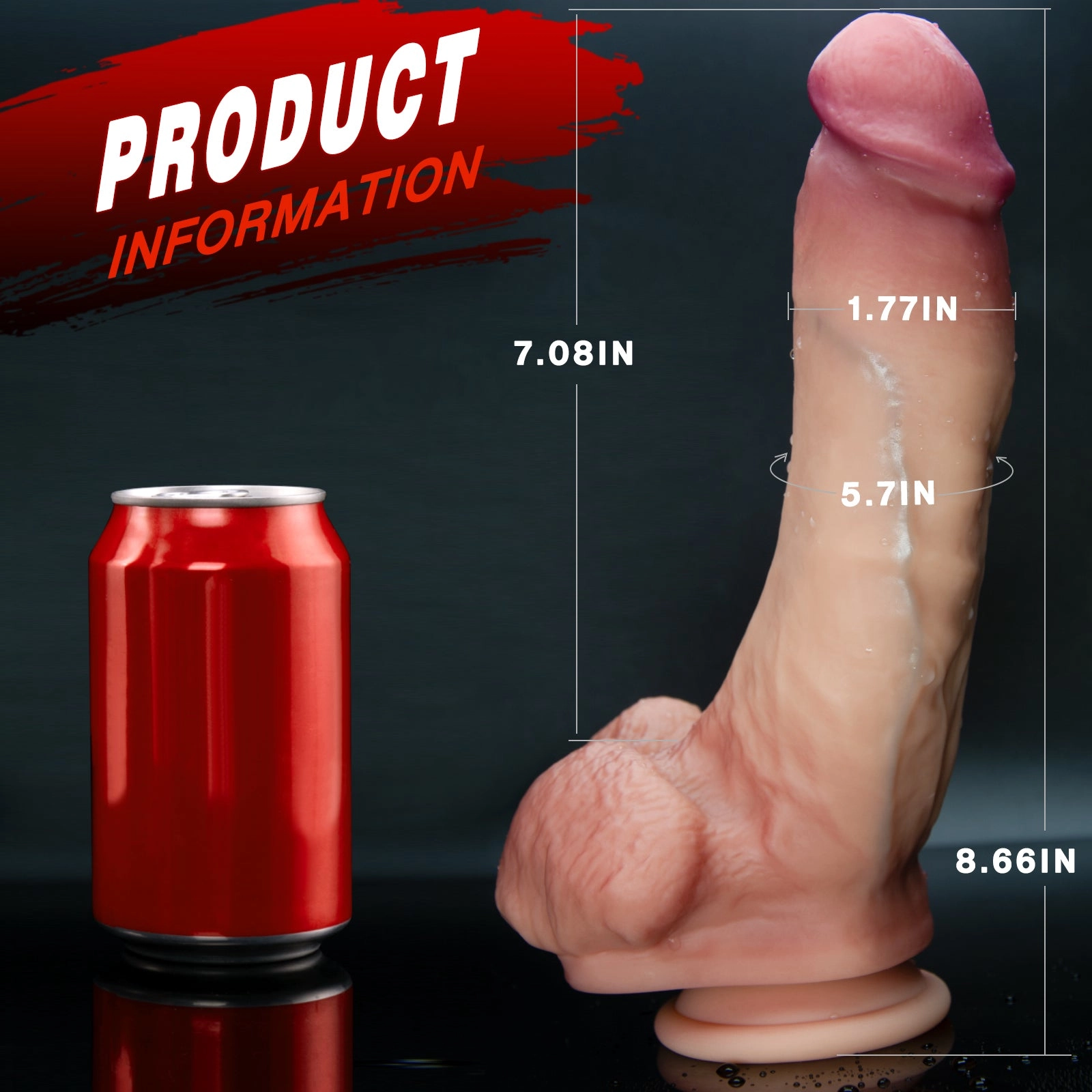 QUTOYS MR.J Sensual Curved Double Layer Silicone Dildo-White