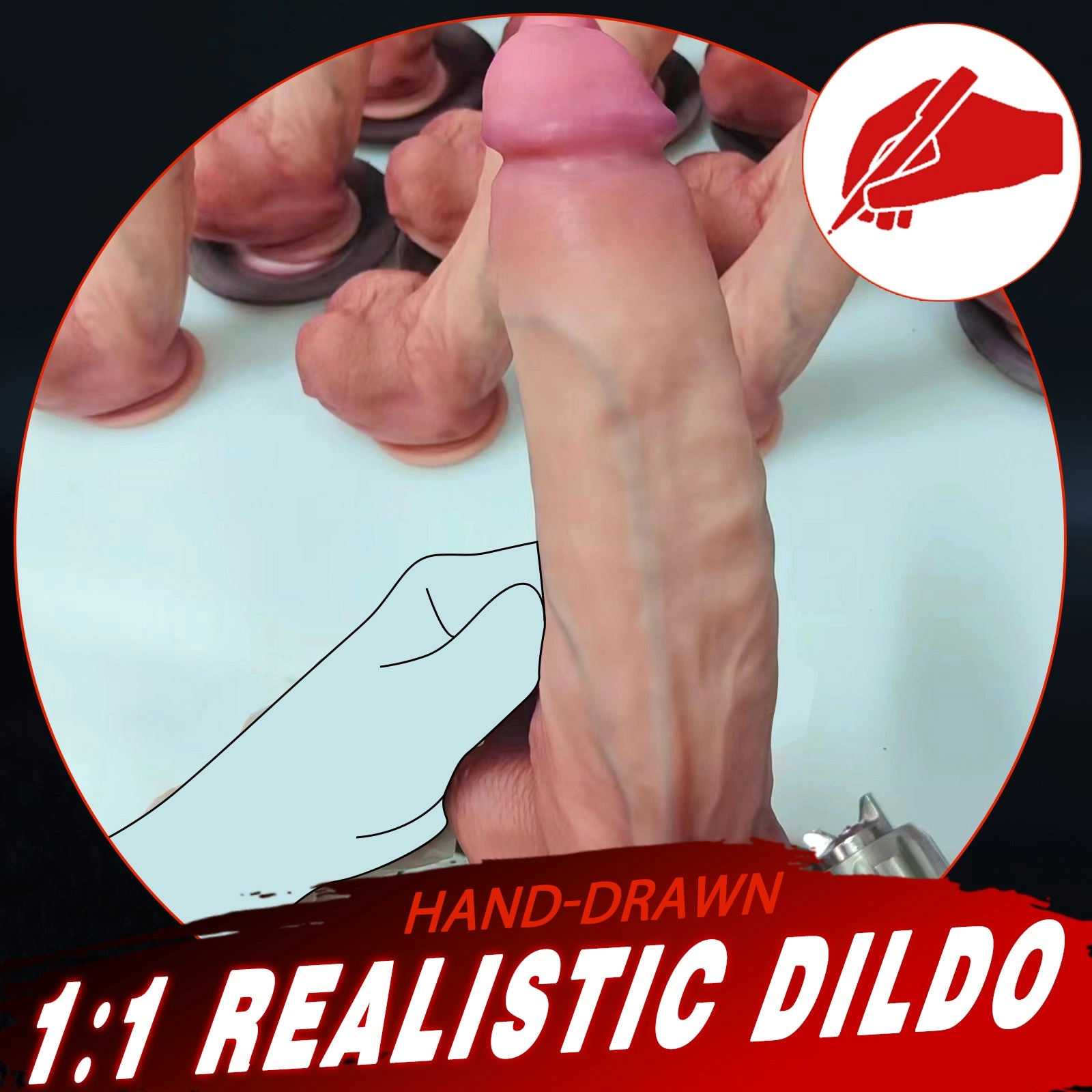 QUTOYS MR.J Sensual Curved Double Layer Silicone Dildo-White