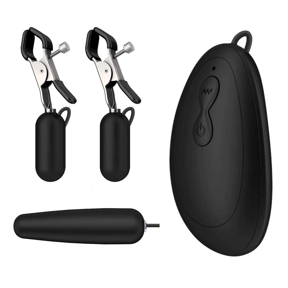 QUTOYS Vibrating Nipple Clamps with 10 Different Modes