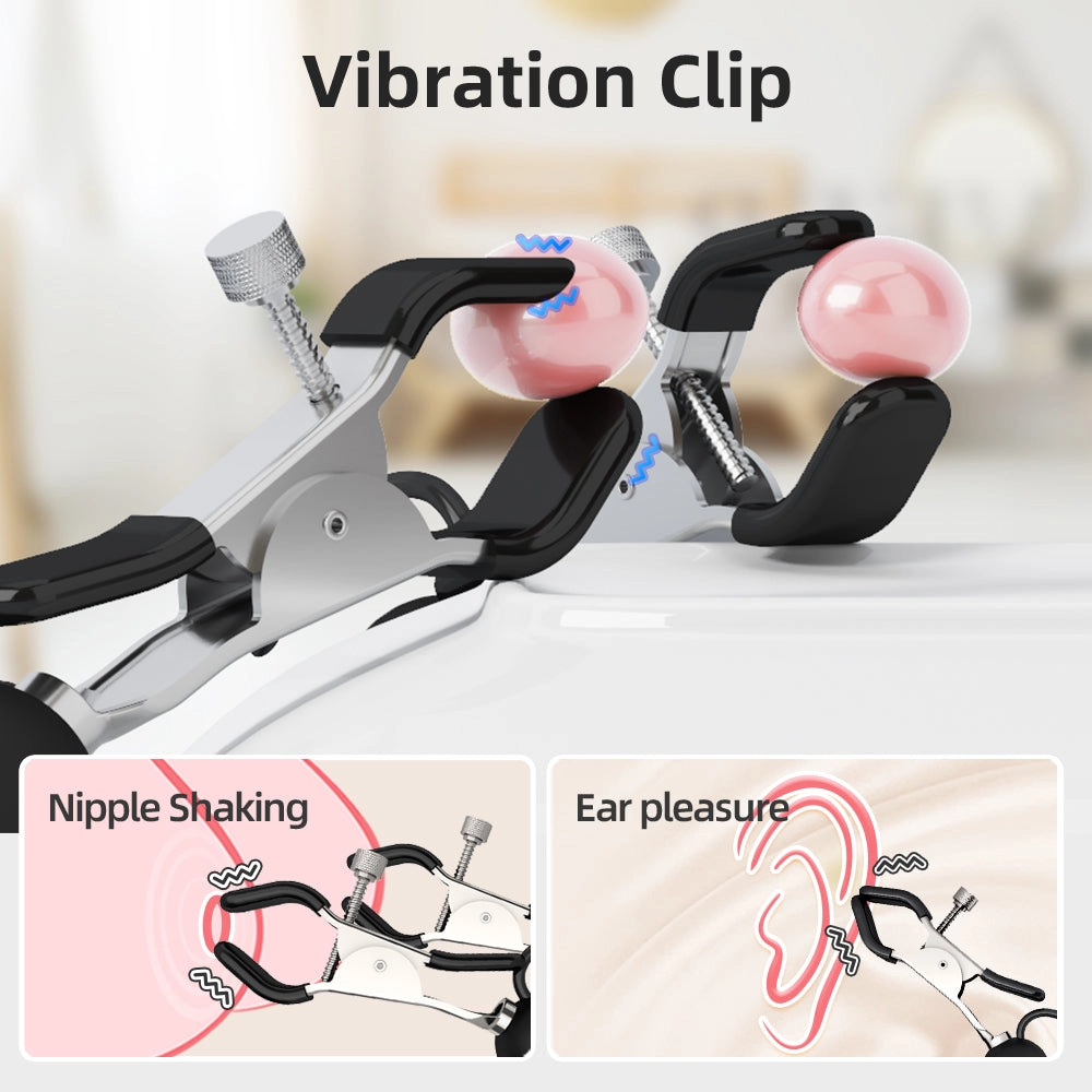 QUTOYS Vibrating Nipple Clamps with 10 Different Modes