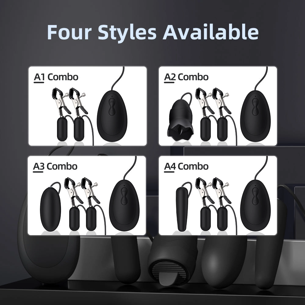 QUTOYS Vibrating Nipple Clamps with 10 Different Modes