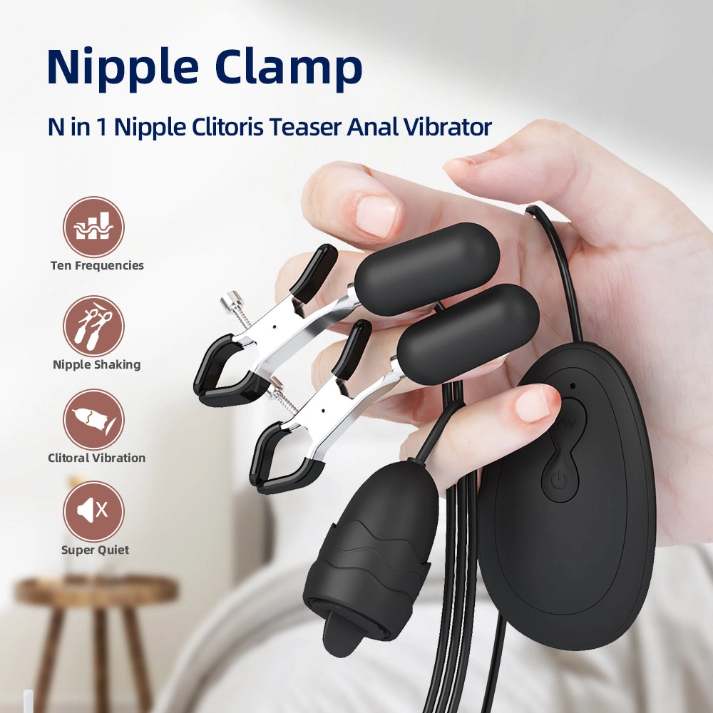 QUTOYS Vibrating Nipple Clamps with 10 Different Modes