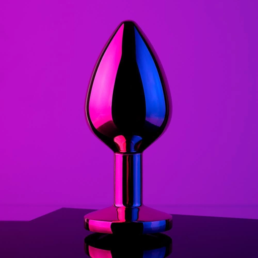 Red Gem Rose Gold Metal Butt Plug
