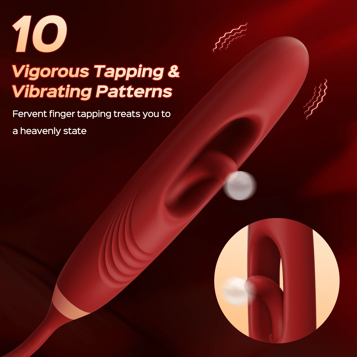 Rozi - Rose Biting-Mouth, Tongue Clit Stimulator with Tapping G-Spot Vibrator