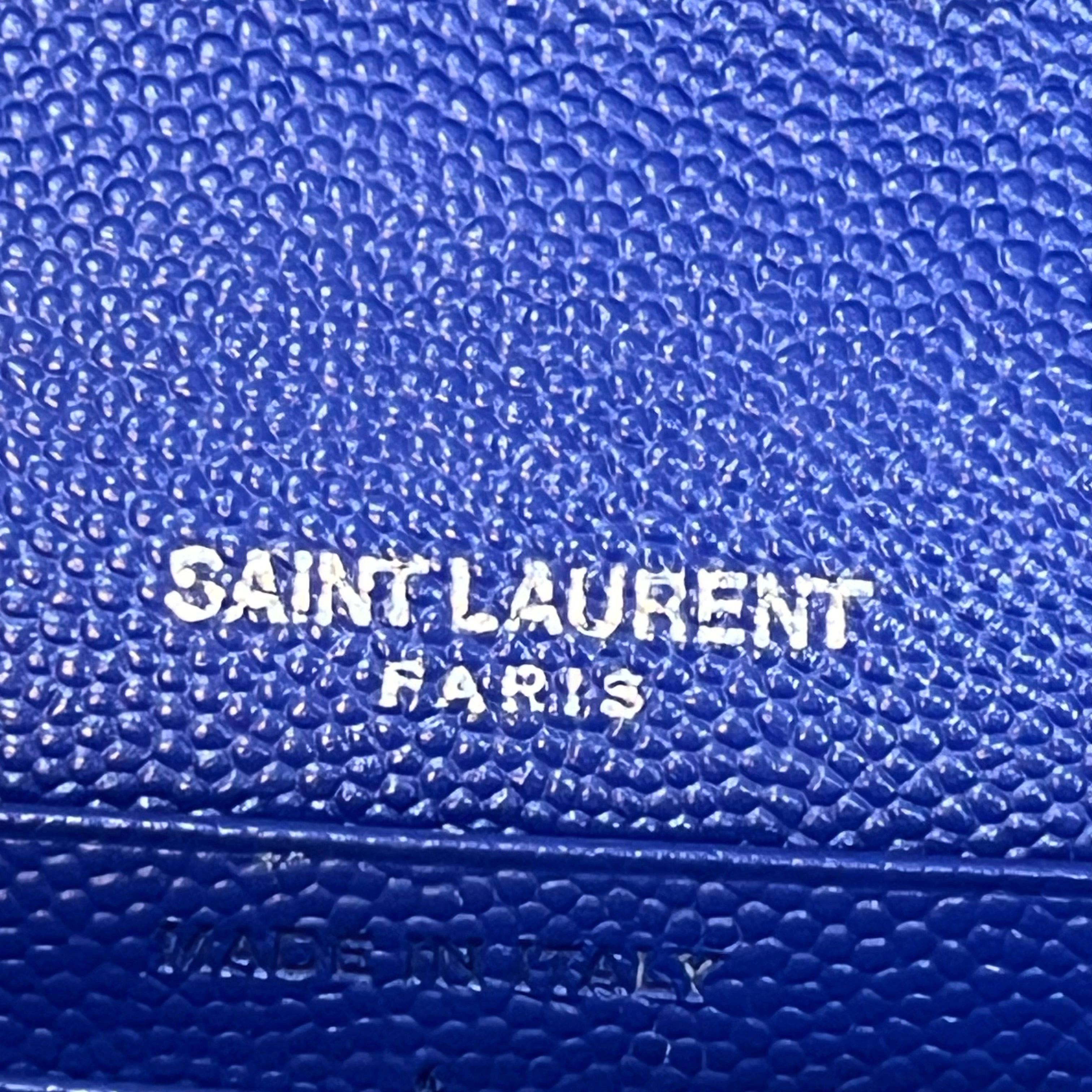 SAINT LAURENT Envelope Wallet On Chain Grain De Poudre Crossbody