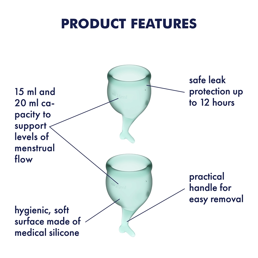 Satisfyer FEEL SECURE Silicone Menstrual Cups (2 pack)