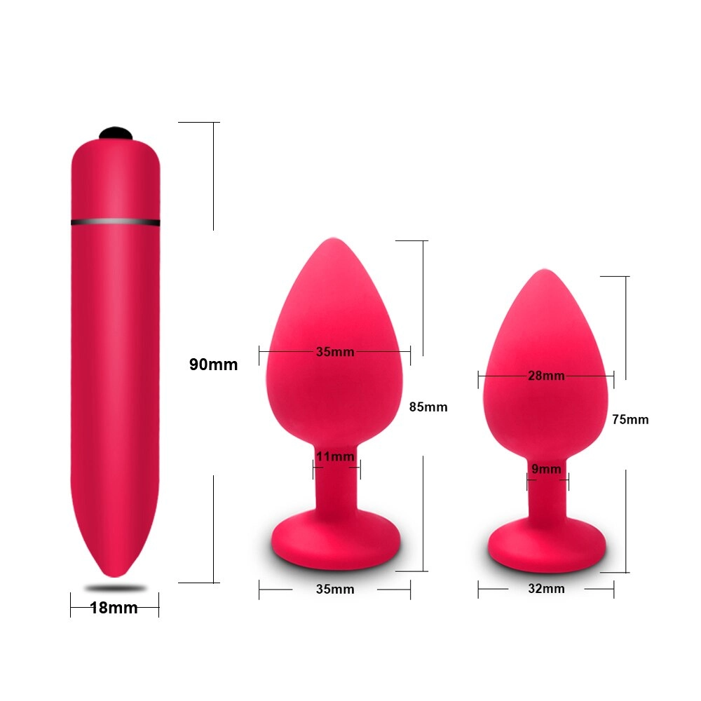 Silicone Anal Plug Vagina Clitoris Bullet Vibrator Erotic Toys Gay Sex Toys for Men Women