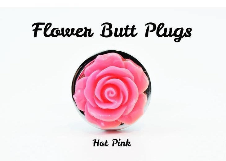 Silver Flower Gem Butt Plugs