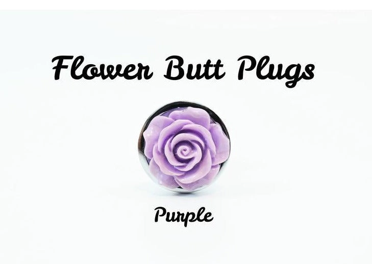 Silver Flower Gem Butt Plugs