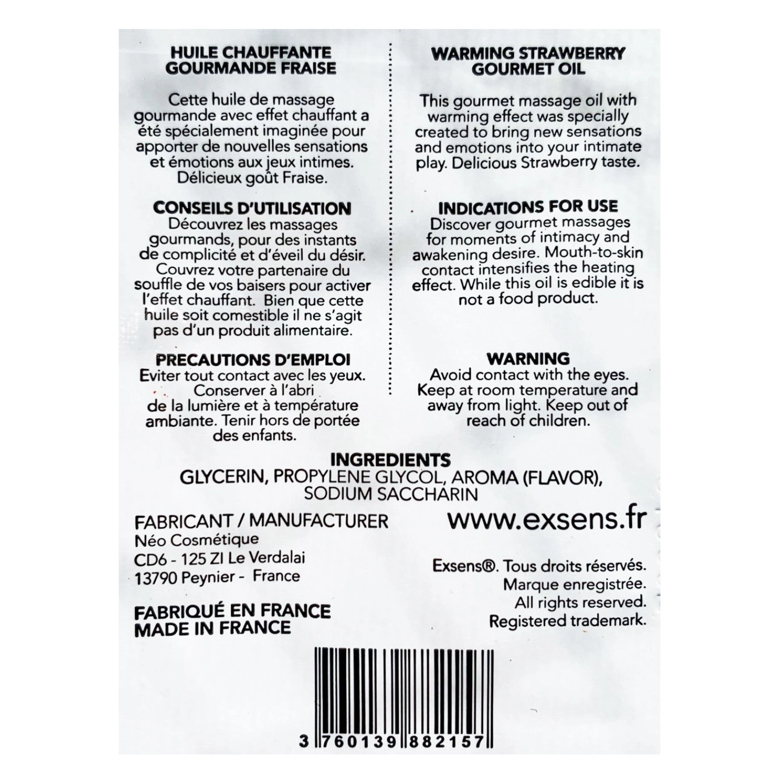 Strawberry Intimate Massage Oils Foil