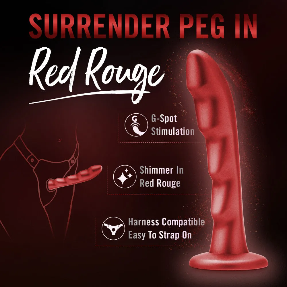 Temptasia By Blush®| Jealousy 7 Inch Pegging Dildo - Harness & Strap On Compatible – Red Rouge
