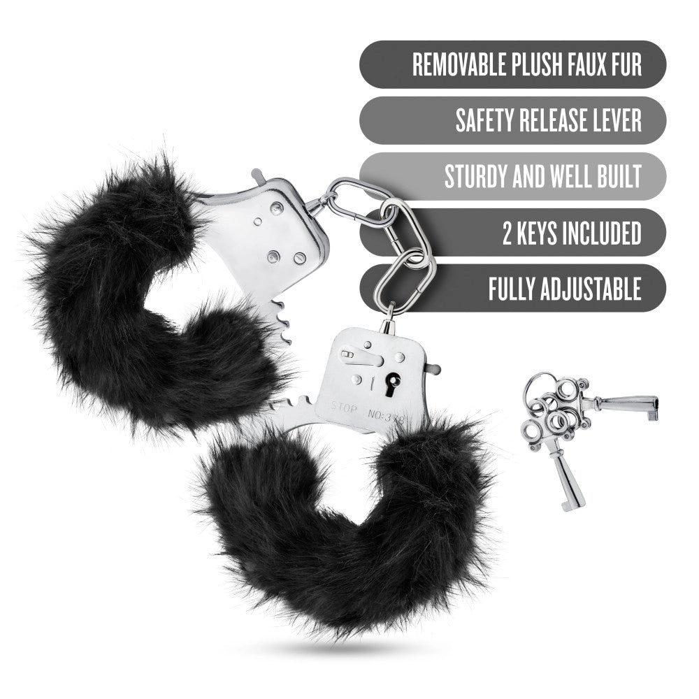 Temptasia By Blush® | Plush Fur Cuffs - Black