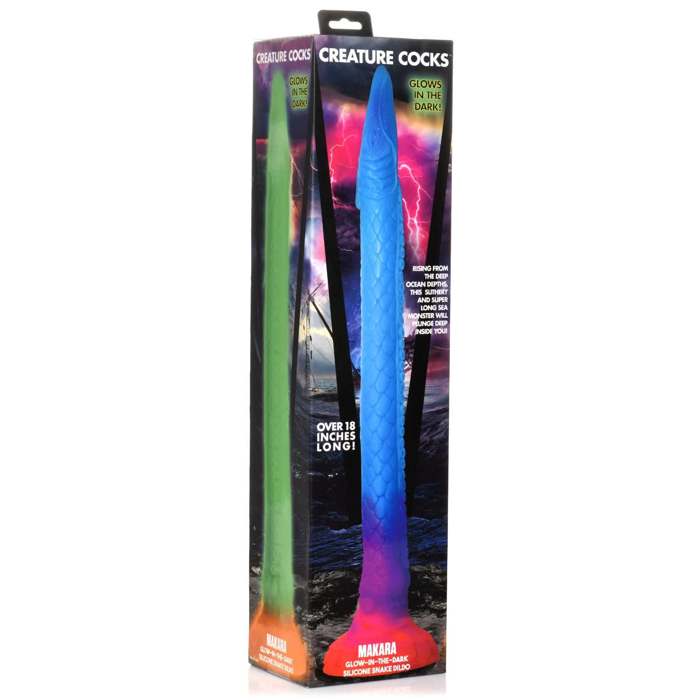THE MAKARA GLOW-IN-THE-DARK SNAKE DILDO BY CREATURE COCKS