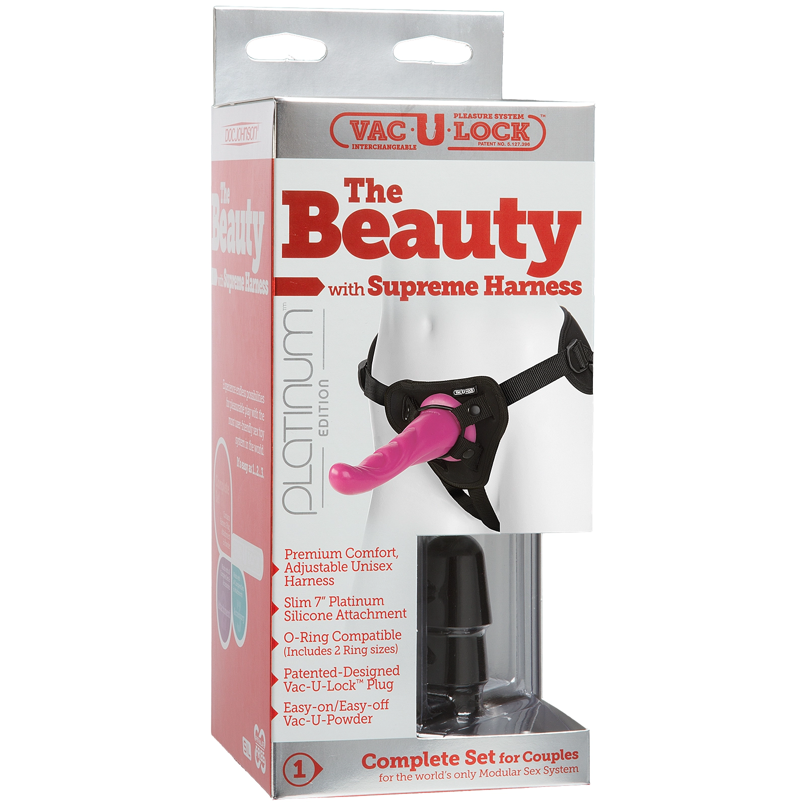 Vac-U-Lock Platinum Edition - The Beauty with Supreme Harness - Pink