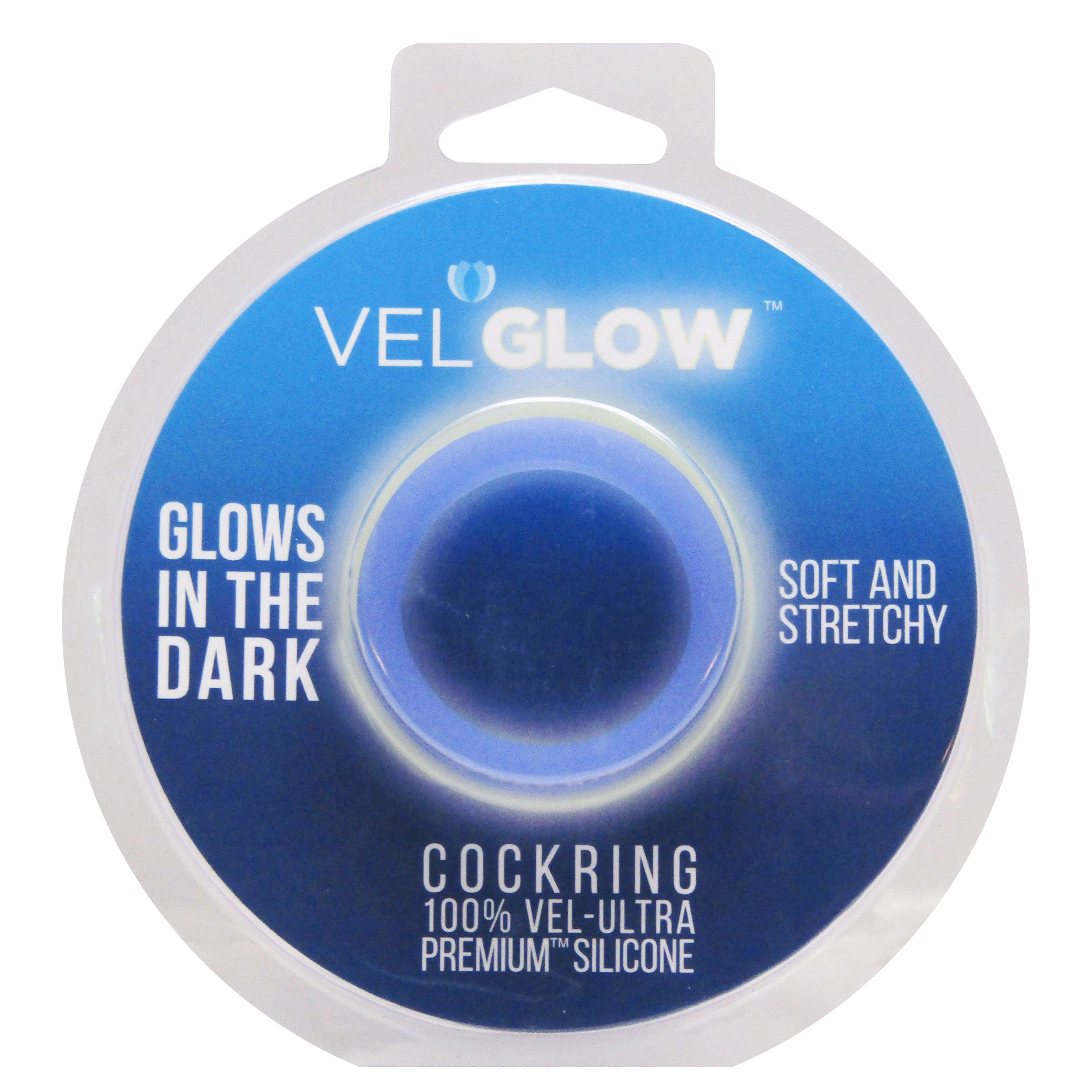 Velskin Blue VelGlow Cock Ring