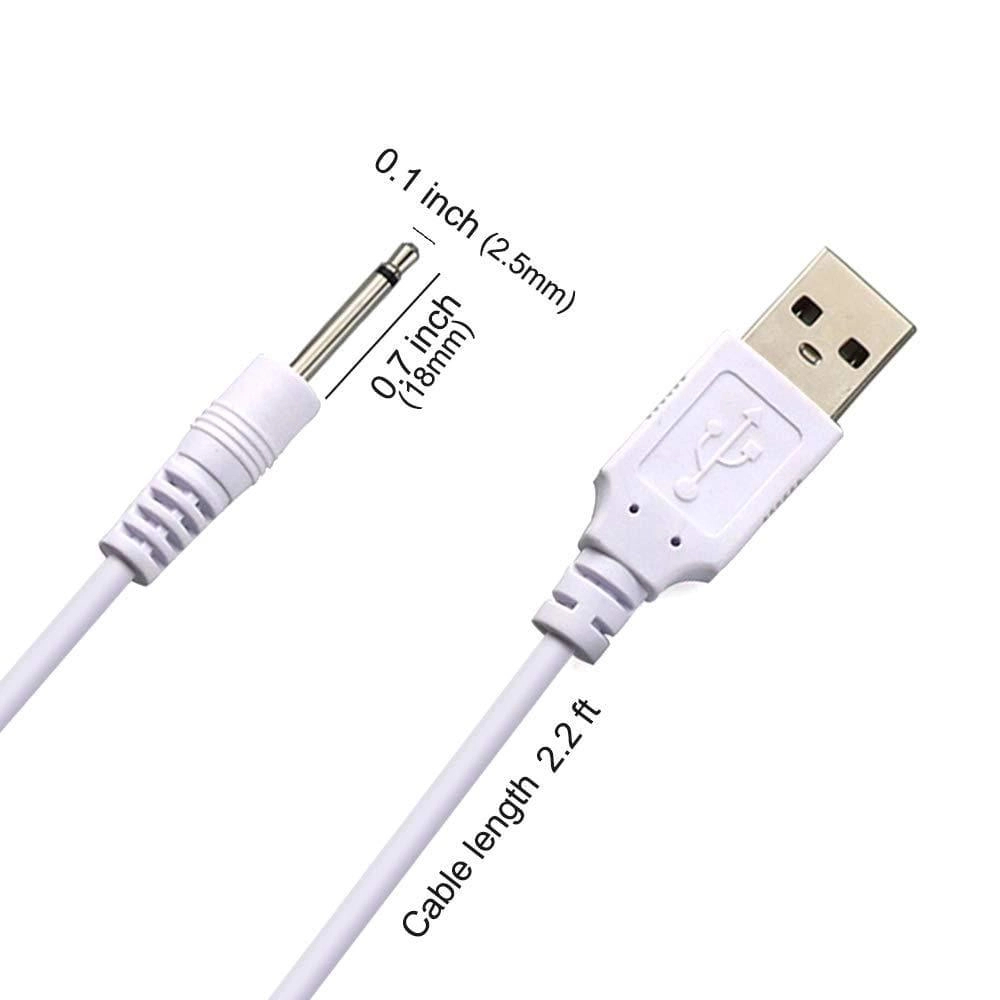 Vibrator USB Adapter Cord 2.5mm Replacement DC  Massager Charging Cable