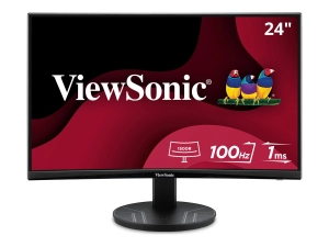 ViewSonic VA2416C - LED monitor - curved - 24 (23.6" viewable) - 1920 x 1080 Full HD (1080p) @ 100 Hz - VA - 250 cd/mï¿½ - 3000:1