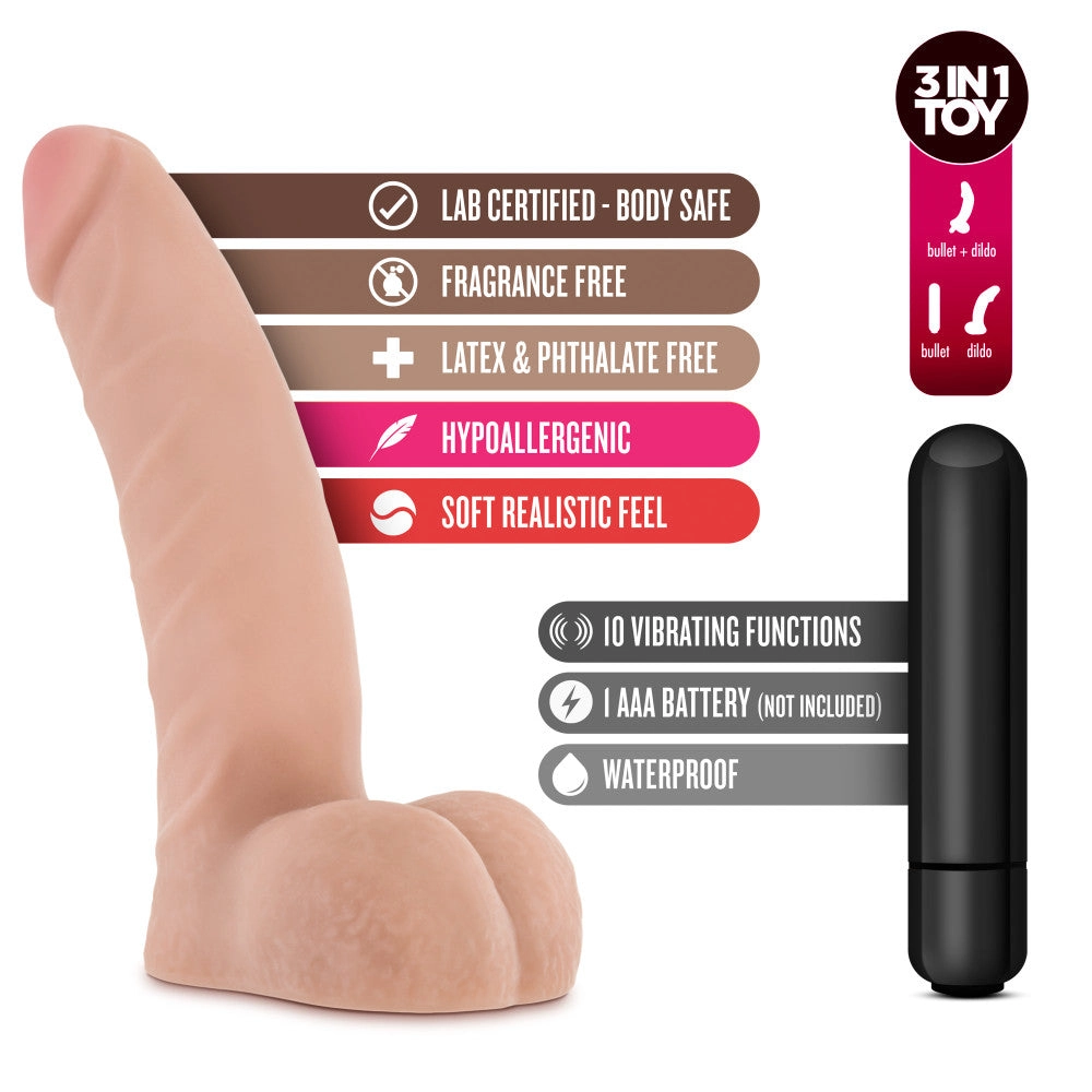 X5 By Blush® | Basic 5 Realistic Beige 5.5-Inch Long Vibrating Dildo